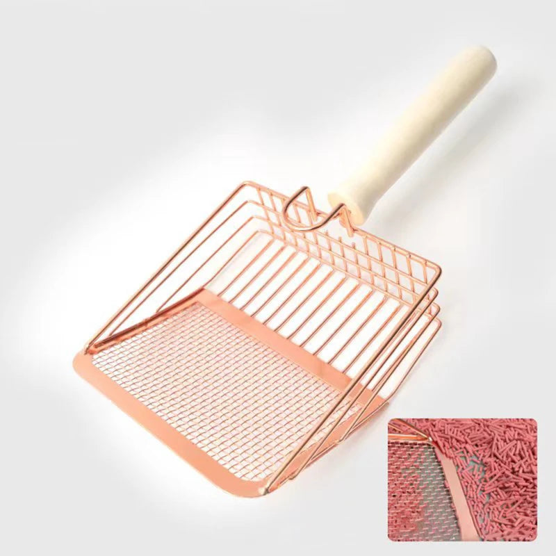 🇫🇷 Pelle à Litière Universelle en Acier Inoxydable avec Poignée – Tamis Fin & Pratique pour Nettoyage Facile | 🇬🇧 Universal Stainless Steel Cat Litter Scoop with Handle – Fine Mesh & Convenient Cleaning Tool