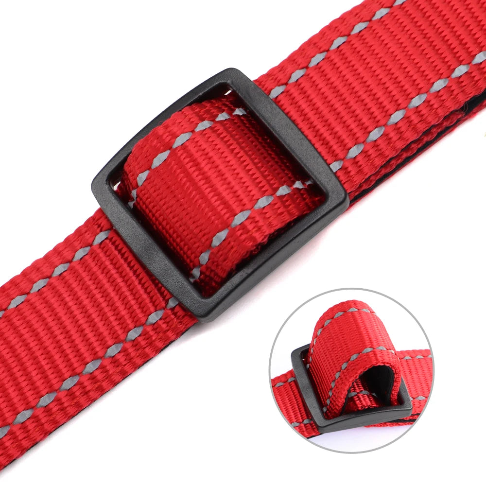 🇫🇷 Collier pour chien réfléchissant et personnalisé – Nylon gravé avec ID, rembourré et réglable pour petits, moyens et grands chiens  🇬🇧 Reflective Personalized Dog Collar – Engraved ID Nylon, Soft Padded & Adjustable for Small, Medium & Large Dogs