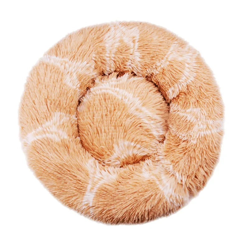 🇫🇷 Lit rond pour chiens & chats (40-90 cm) – Panier ultra doux en peluche longue, couchage chaud pour petits, moyens & grands animaux | 🇬🇧 Round Pet Bed (40-90cm) – Super Soft Long Plush Dog & Cat Bed, Warm Winter Sleeping Nest