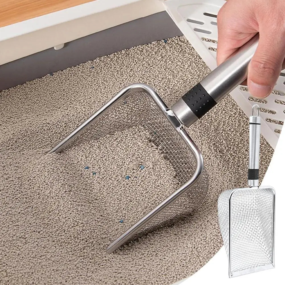 🇫🇷 Pelle à Litière en Acier pour Chat – Tamis à Mailles Fines, Outil de Nettoyage pour Chats, Chiens & Lapins | 🇬🇧 Steel Cat Sand Shovel – Fine Mesh Pet Poop Scoop for Cats, Dogs & Rabbits Cleaning Tool