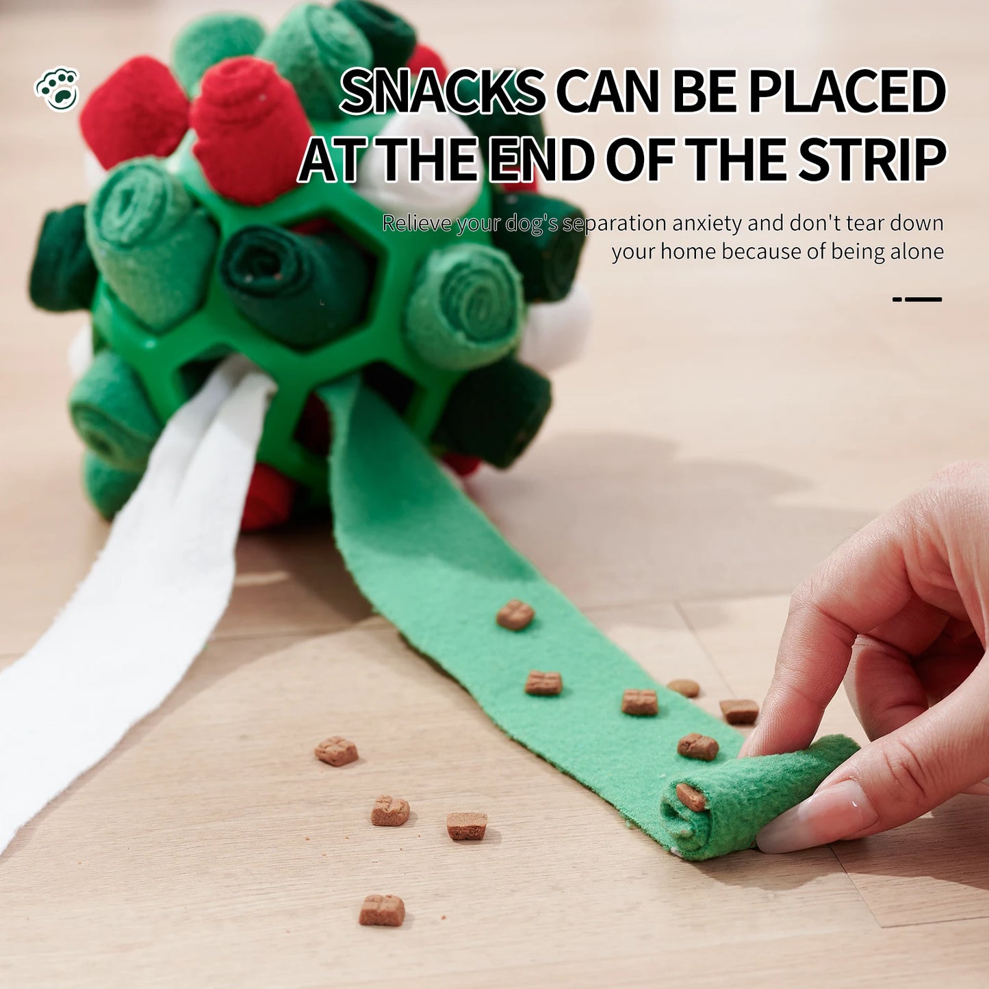 🇫🇷 Balle à renifler pour chien – Jouet interactif en caoutchouc pour cacher des friandises, puzzle amusant, cadeau Halloween & Noël. 🇬🇧 Dog sniffing ball – Interactive rubber toy for hiding treats, fun puzzle, perfect Halloween & Christmas gift.