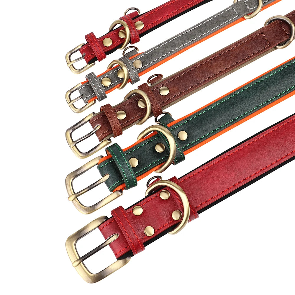 🇫🇷 Collier pour chien en cuir PU personnalisé – Gravure gratuite du nom et de l’ID, pour chiens petits, moyens et grands  🇬🇧 Personalized PU Leather Dog Collar – Free name & ID engraving for small, medium & large dogs