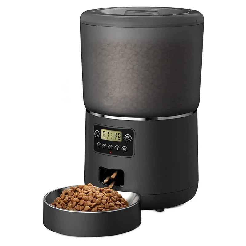 🇫🇷 Distributeur automatique pour animaux 4L – Nourrisseur intelligent avec minuterie, anti-bourrage pour chats et chiens  🇬🇧 4L Automatic Pet Feeder – Smart food dispenser with timer, bug & jam resistant for cats and dogs