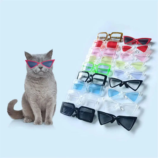 🇫🇷 Lunettes pour animaux – Accessoire photo amusant, lunettes carrées, rondes ou triangulaires pour chats & petits chiens | 🇬🇧 Pet Eyeglasses – Multicolor Square, Round & Triangle Glasses for Cats & Dogs Photo Props