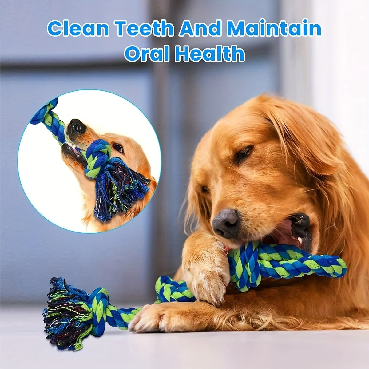 🇫🇷 Jouet à nœud résistant pour chiens moyens/grands – Mâchage & tir à la corde. 🇬🇧 Durable knot toy for medium/large dogs – Chew & tug.