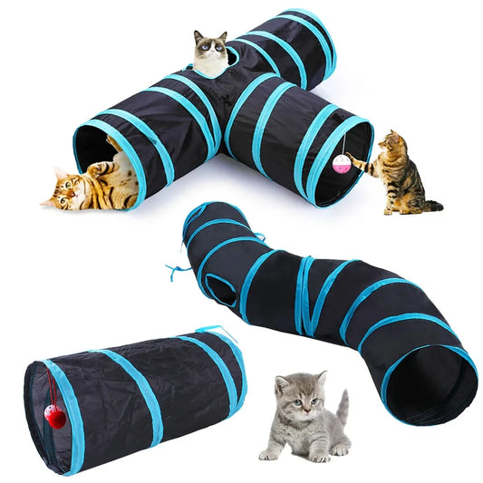 🇫🇷 Tunnel pliable pour chat – jouet interactif d’intérieur, tunnel de jeu respirant avec bruit de papier pour stimuler et amuser votre chat. 🇬🇧 Foldable cat play tunnel – indoor breathable toy with crinkle paper sound for endless fun.