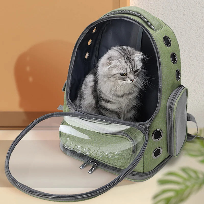 🇫🇷 Sac à dos transparent pour chat – Transporteur respirant pour chats et petits chiens, idéal pour voyages et sorties  🇬🇧 Transparent Cat Carrier Backpack – Breathable travel bag for cats & small dogs, perfect for outdoor trips