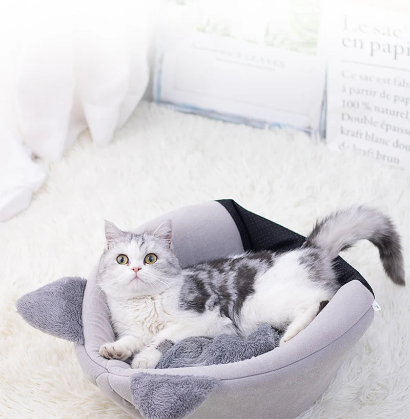 🇫🇷 Nid douillet pour chats & petits chiens – Tente cocon chaude pour l’hiver, panier moelleux pour un sommeil profond | 🇬🇧 Winter Deep Sleep Pet Cave – Cozy Tent Bed for Cats & Small Dogs, Soft Indoor Basket Nest