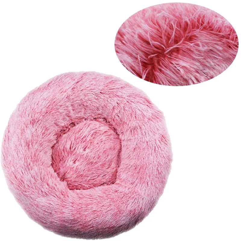 🇫🇷 Lit rond pour chiens & chats (40-90 cm) – Panier ultra doux en peluche longue, couchage chaud pour petits, moyens & grands animaux | 🇬🇧 Round Pet Bed (40-90cm) – Super Soft Long Plush Dog & Cat Bed, Warm Winter Sleeping Nest