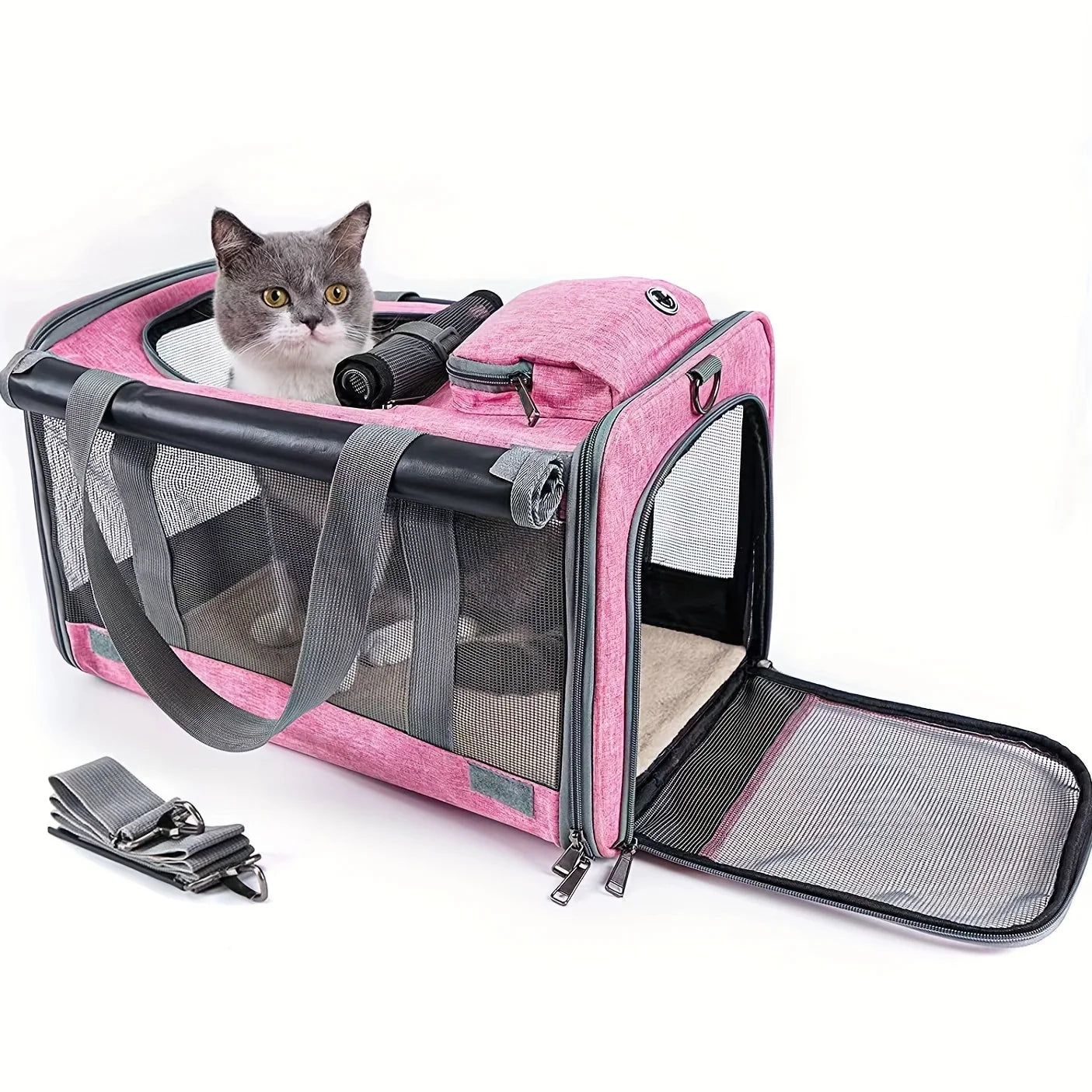 🇫🇷 Sac de transport souple pour chats moyens et grands – Confortable, sécurisé, idéal pour voiture, avion ou vétérinaire 🇬🇧 Soft Pet Carrier for Large & Medium Cats – Comfortable & Safe for Travel, Vet Visits or Car Rides