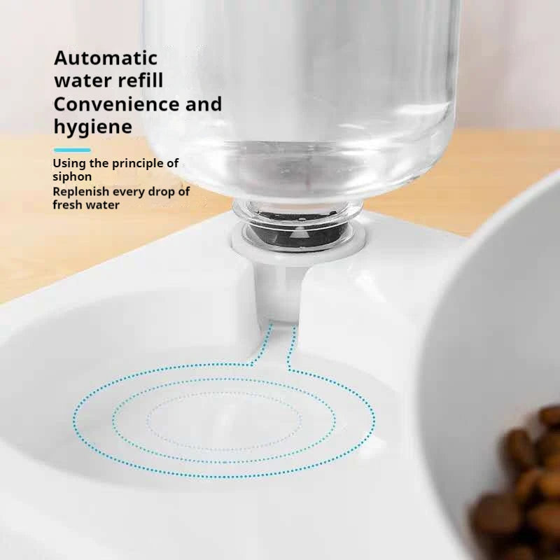 🇫🇷 Gamelles doubles pour chien & chat – Bols inclinés 15° surélevés avec bouteille d’eau automatique | 🇬🇧 Double Dog & Cat Bowls – 15° Tilted Raised Food & Water Bowls with Automatic Water Bottle Pet Feeder
