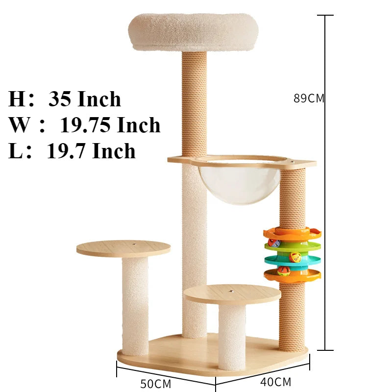 🇫🇷 Arbre à Chat Multi-Niveaux JIABINFU avec Griffoirs en Sisal, Jouets et Plateformes d’Escalade 🇬🇧 JIABINFU Multi-Level Cat Tree with Sisal Scratch Posts, Toys & Climbing Platforms