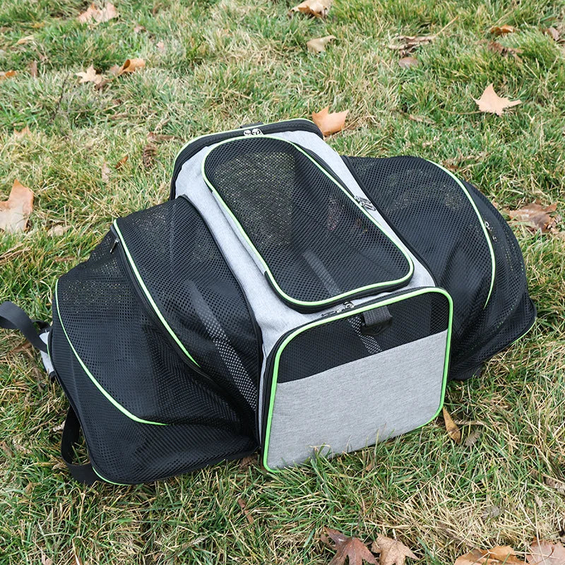 🇫🇷 Sac de transport pliable pour chats et petits chiens – Extensible, respirant, léger, avec filets aérés pour sorties et voyages 🇬🇧 Foldable Pet Carrier for Cats & Small Dogs – Expandable, Breathable Mesh Travel Bag for Outdoor &