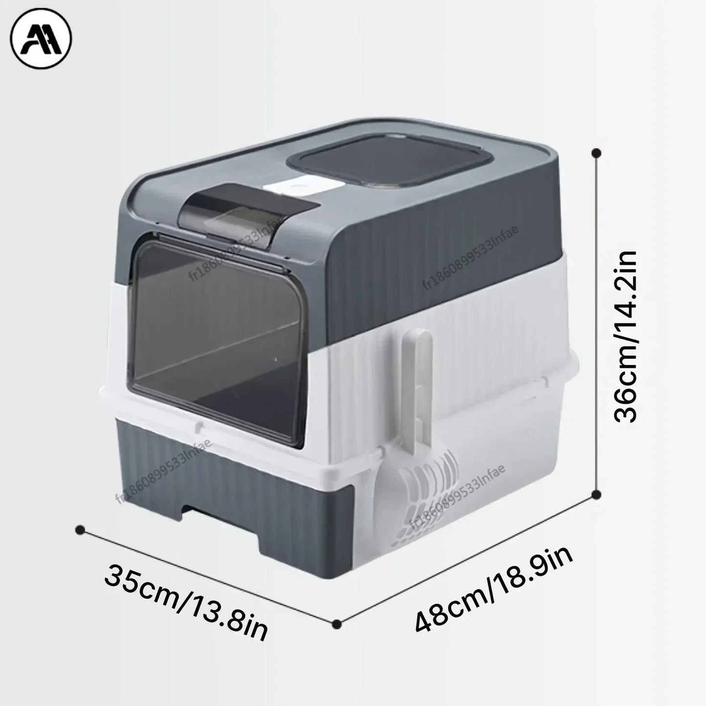 🇫🇷 Litière XXL pour Chat avec Couvercle et Pelle – Bac Fermé Anti-Odeurs à Tiroir | 🇬🇧 Extra Large Cat Litter Box with Lid & Scoop – Odor-Proof Fully Enclosed Drawer Style