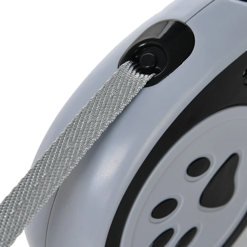 🇫🇷 Français : Laisse rétractable automatique pour chien – Motifs pattes et os  🇬🇧 English : Automatic Retractable Dog Leash – Bone & Paw Print Design