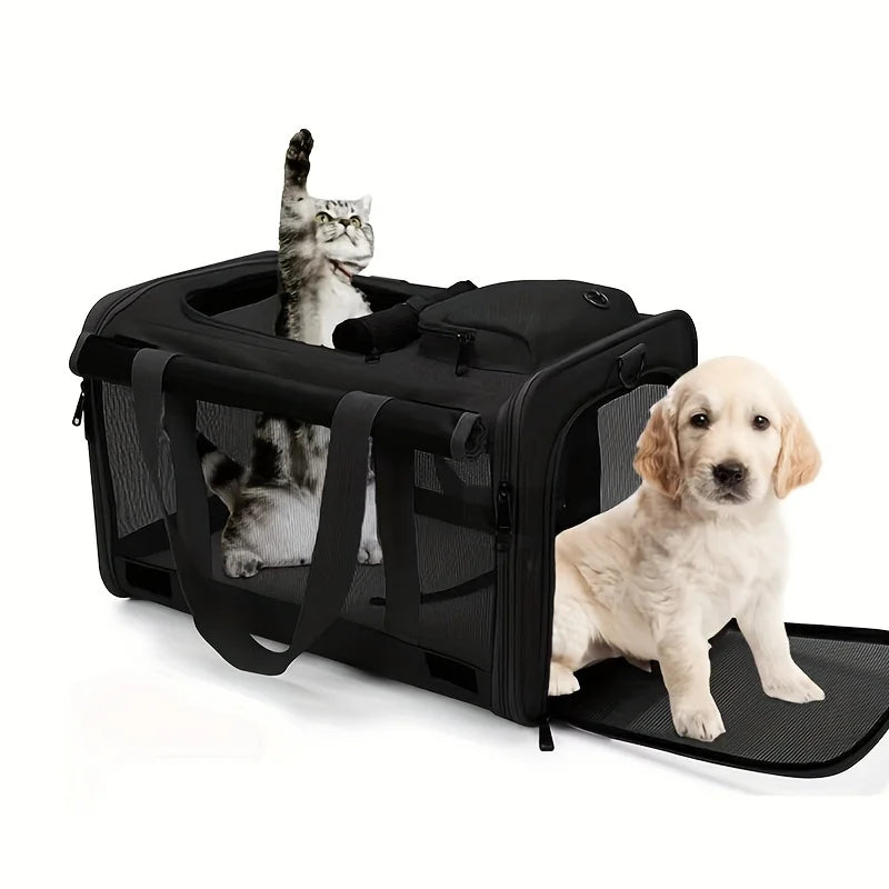 🇫🇷 Sac de transport souple pour chats moyens et grands – Confortable, sécurisé, idéal pour voiture, avion ou vétérinaire 🇬🇧 Soft Pet Carrier for Large & Medium Cats – Comfortable & Safe for Travel, Vet Visits or Car Rides