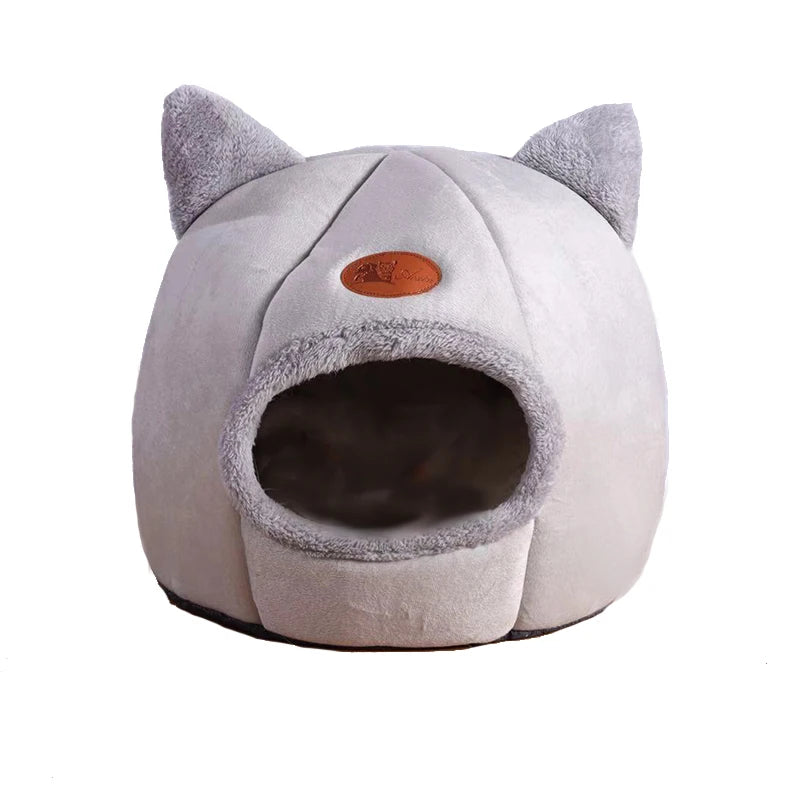 🇫🇷 Nid douillet pour chats & petits chiens – Tente cocon chaude pour l’hiver, panier moelleux pour un sommeil profond | 🇬🇧 Winter Deep Sleep Pet Cave – Cozy Tent Bed for Cats & Small Dogs, Soft Indoor Basket Nest