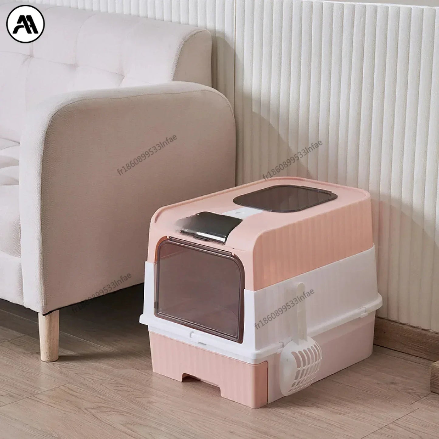 🇫🇷 Litière XXL pour Chat avec Couvercle et Pelle – Bac Fermé Anti-Odeurs à Tiroir | 🇬🇧 Extra Large Cat Litter Box with Lid & Scoop – Odor-Proof Fully Enclosed Drawer Style