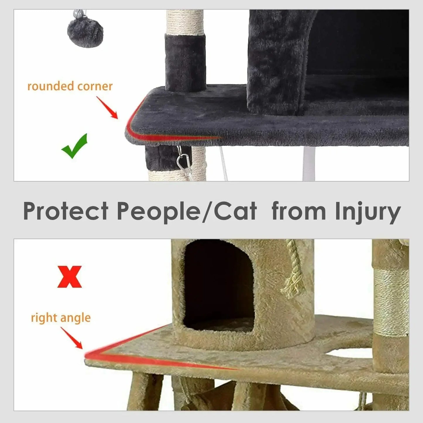 🇫🇷 Français : Arbre à chat 170 cm, tour en peluche avec niches et griffoirs. Parfait pour chats d’intérieur.  🇬🇧 English: 170cm cat tree, plush tower with condos and scratchers. Ideal for indoor cats.