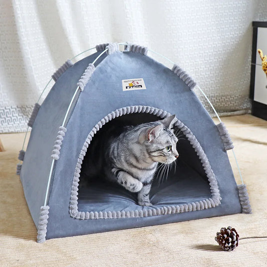🇫🇷 Maison pliable pour chat – Tente portable toutes saisons avec tapis rafraîchissant, respirante et adaptée intérieur/extérieur 🇬🇧 Foldable Cat House – All-Season Pet Tent with Cooling Mat, Portable, Breathable, for Indoor & Outdoor Use
