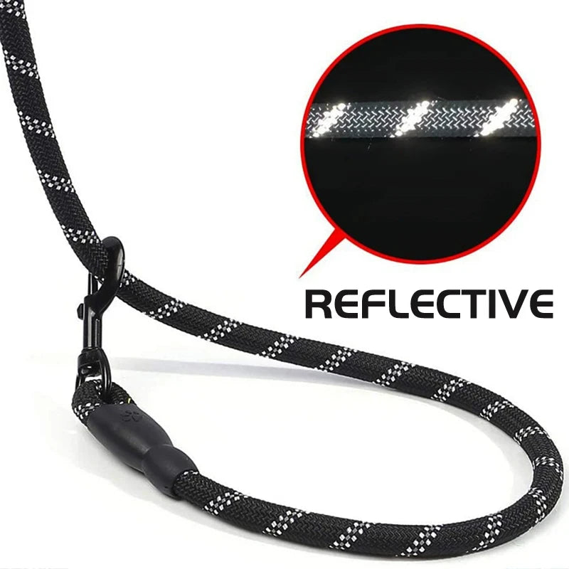 🇫🇷 Laisse pour chien réfléchissante avec poignée rembourrée – Corde double résistante pour chiens puissants, plus de sécurité et de contrôle  🇬🇧 Reflective Dog Leash with Padded Handle – Double Heavy-Duty Rope for Strong Dogs, Enhanced Safety & Control