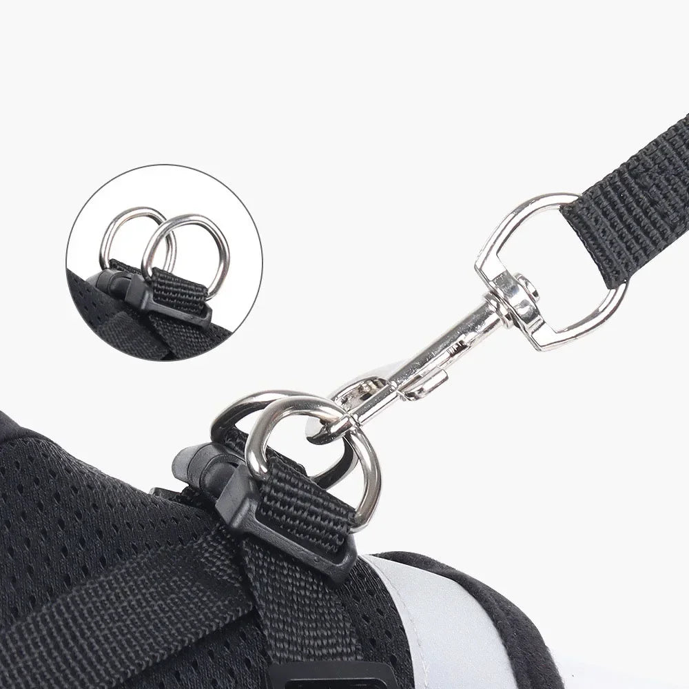 🇫🇷 Français : Harnais pour chat avec laisse – Réglable, réfléchissant et anti‑fugue – Gilet en maille pour chats et petits chiens  🇬🇧 English : Cat Harness & Leash Set – Adjustable, Reflective, Escape‑Proof Mesh Vest for Cats & Small Dogs
