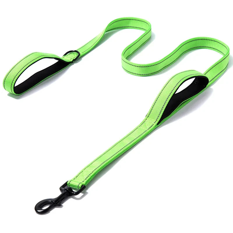 🇫🇷 Laisse pour chien double poignée – Laisse de dressage robuste pour promenade, voyage et contrôle renforcé  🇬🇧 Double Handle Dog Leash – Heavy-duty training lead for outdoor walks, travel & better control