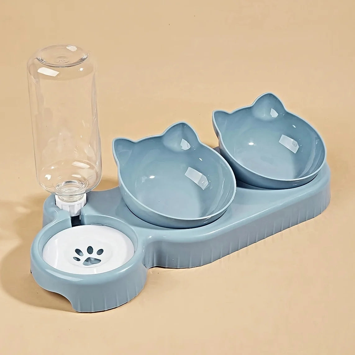🇫🇷 Gamelles 3-en-1 pour animaux – Bols inclinés avec distributeur d’eau à gravité  🇬🇧 3-in-1 Pet Bowls – Tilted bowls with gravity water feeder