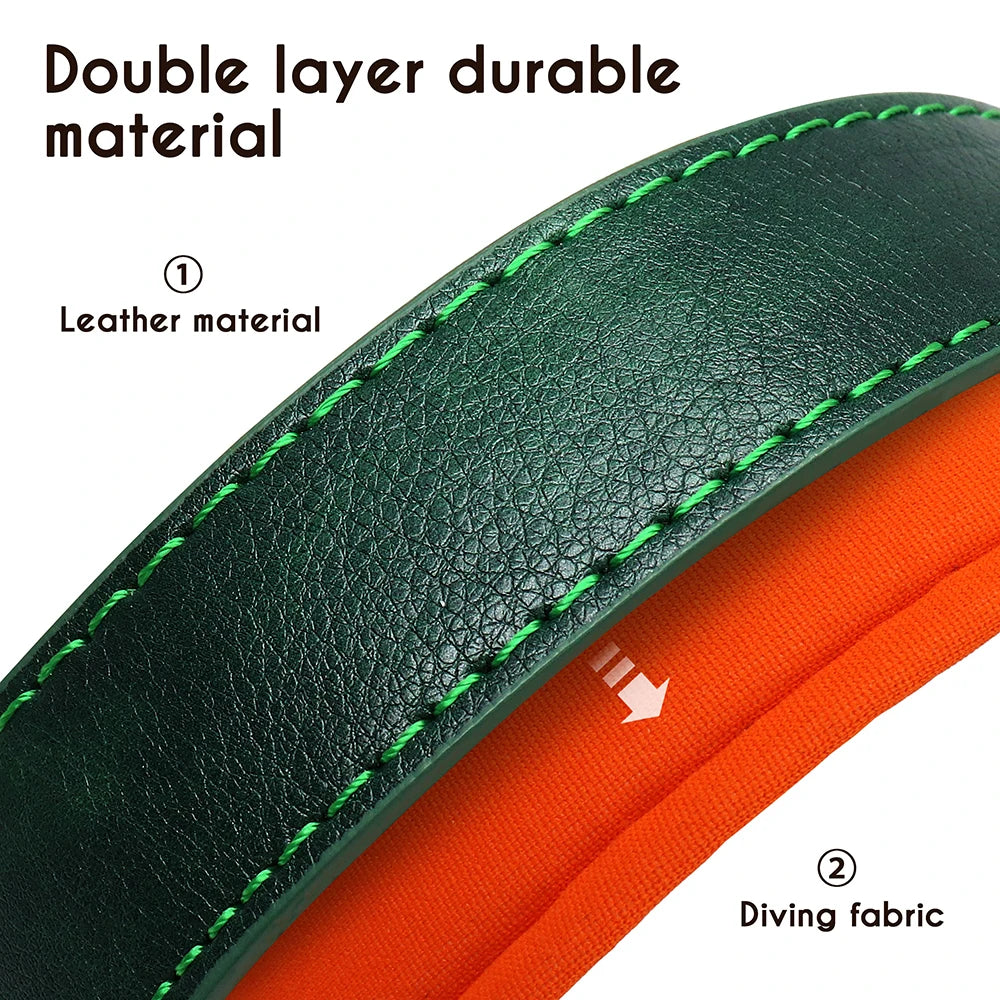 🇫🇷 Collier pour chien en cuir PU personnalisé – Doublure rembourrée, gravure gratuite du nom, réglable pour petits, moyens et grands chiens  🇬🇧 Customized PU Leather Dog Collar – Soft padded, free name engraving, adjustable for small, medium & large dogs