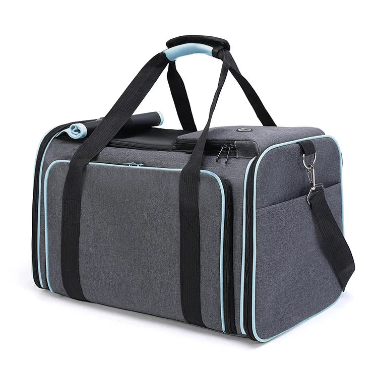 🇫🇷 Sac de transport extensible pour chats et petits chiens – Grande capacité, pliable, respirant, parfait en voiture ou à l’extérieur 🇬🇧 Foldable Expandable Pet Carrier – Large Capacity Cat & Dog Travel Bag, Breathable & Portable for Outdoor/Car Use