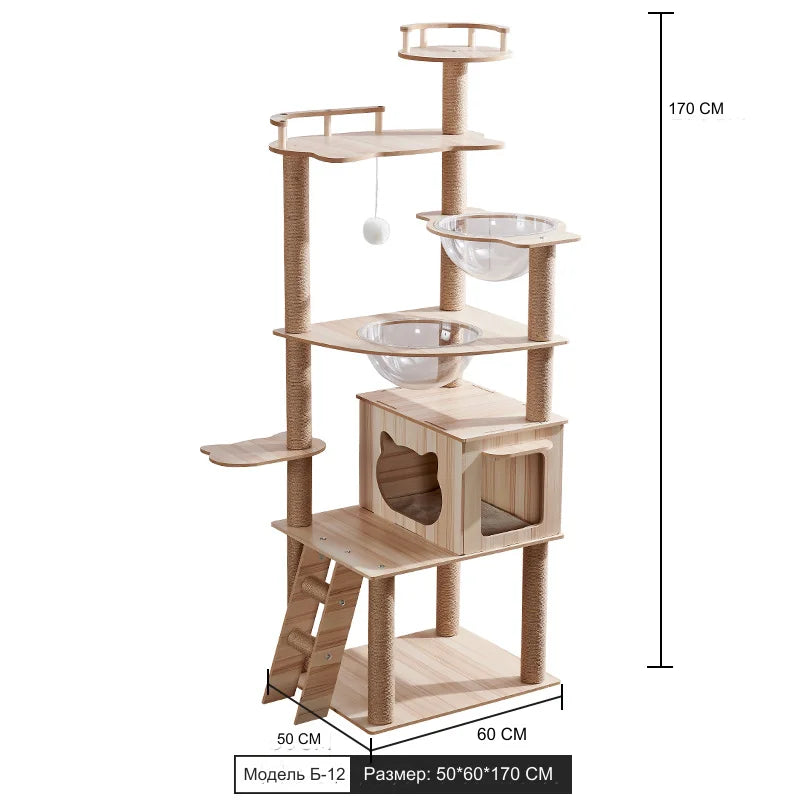 🇫🇷 Arbre à Chat Multi-Niveaux JIABINFU avec Griffoirs en Sisal, Jouets et Plateformes d’Escalade 🇬🇧 JIABINFU Multi-Level Cat Tree with Sisal Scratch Posts, Toys & Climbing Platforms