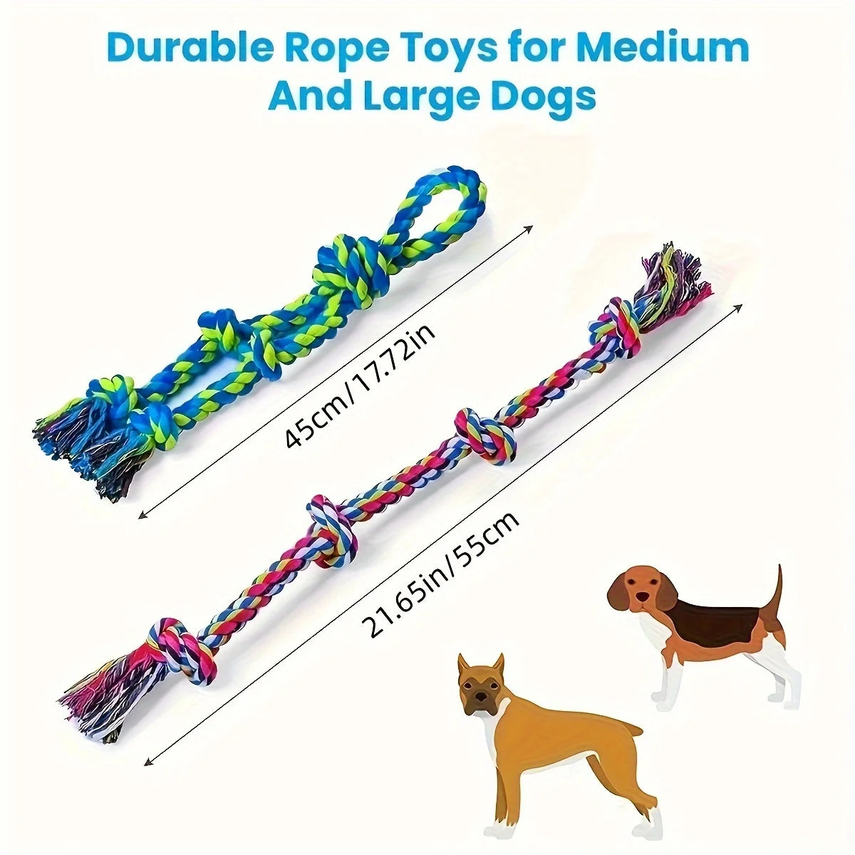 🇫🇷 Jouet à nœud résistant pour chiens moyens/grands – Mâchage & tir à la corde. 🇬🇧 Durable knot toy for medium/large dogs – Chew & tug.
