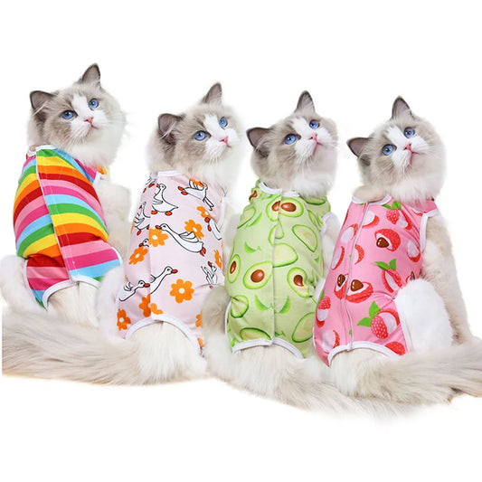 🇫🇷 Combinaison de récupération pour chatte – Body post-stérilisation, anti-léchage, respirant et confortable | 🇬🇧 Cat Surgery Recovery Suit – Female Spay Onesie, Breathable Anti-Licking Clothes for Cats & Kittens