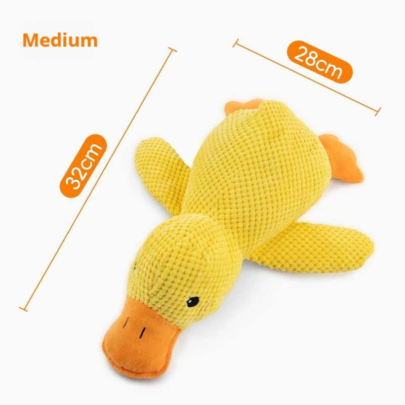 🇫🇷 Jouet canard en peluche pour chien – Résistant aux morsures, avec couineur, idéal pour mâcher et câliner. 🇬🇧 Plush duck dog toy – Bite-resistant with squeaker, perfect for chewing and cuddling.