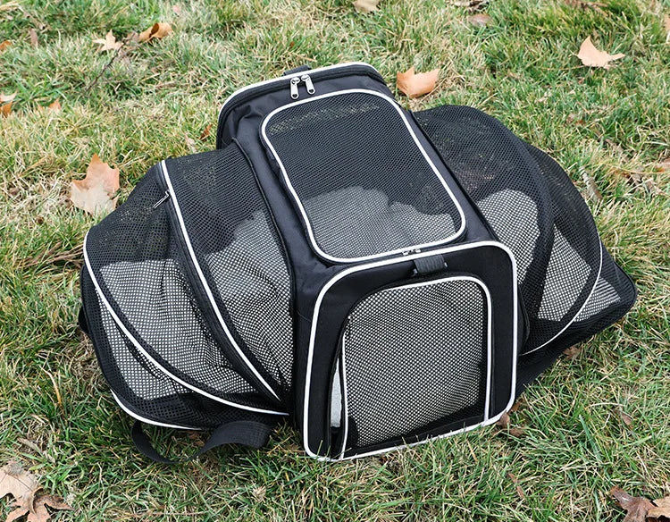 🇫🇷 Sac de transport pliable pour chats et petits chiens – Extensible, respirant, léger, avec filets aérés pour sorties et voyages 🇬🇧 Foldable Pet Carrier for Cats & Small Dogs – Expandable, Breathable Mesh Travel Bag for Outdoor &