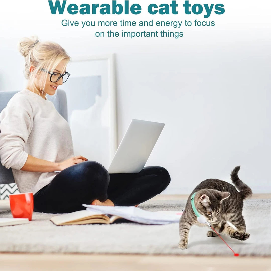 🇫🇷 Français : Collier laser pour chats – Jouet interactif automatique USB rechargeable  🇬🇧 English : Laser Pointer Cat Collar – Automatic USB Rechargeable Interactive Toy