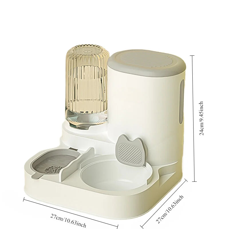 🇫🇷 Gamelle & distributeur automatique pour chats et chiens – bol intégré pour eau et nourriture, pratique pour boire & manger. 🇬🇧 Automatic feeder & water bowl for cats & dogs – integrated food & water dish for easy eating & drinking.