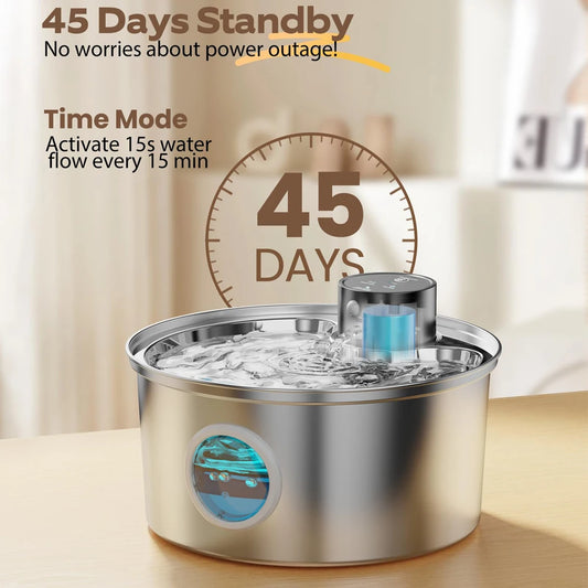 🇫🇷 Fontaine à eau 3,2L en inox pour chats et chiens – Automatique avec capteur, rechargeable en USB 5V, bol multiple pour plusieurs animaux 🇬🇧 3.2L Stainless Steel Cat Water Fountain – USB Rechargeable, Automatic Sensor, Multi-Bowl Pet Drinking Station