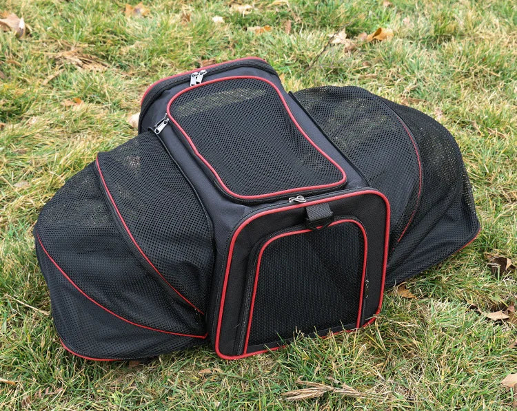 🇫🇷 Sac de transport pliable pour chats et petits chiens – Extensible, respirant, léger, avec filets aérés pour sorties et voyages 🇬🇧 Foldable Pet Carrier for Cats & Small Dogs – Expandable, Breathable Mesh Travel Bag for Outdoor &