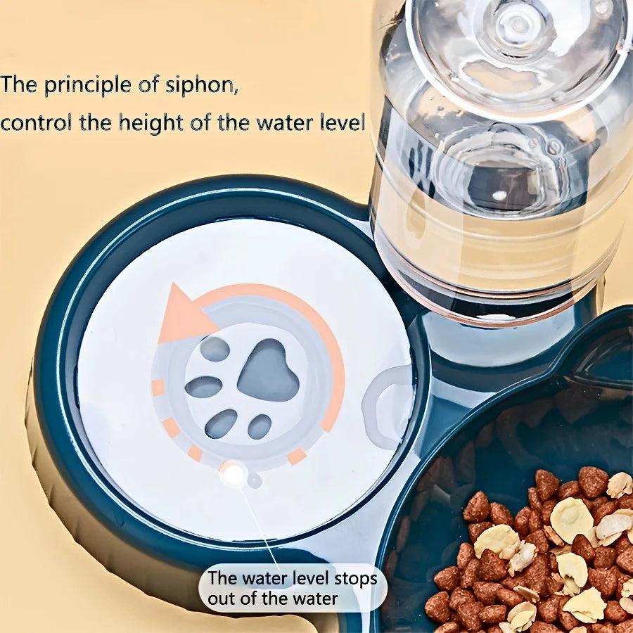 🇫🇷 Gamelles 3-en-1 pour animaux – Bols inclinés avec distributeur d’eau à gravité  🇬🇧 3-in-1 Pet Bowls – Tilted bowls with gravity water feeder
