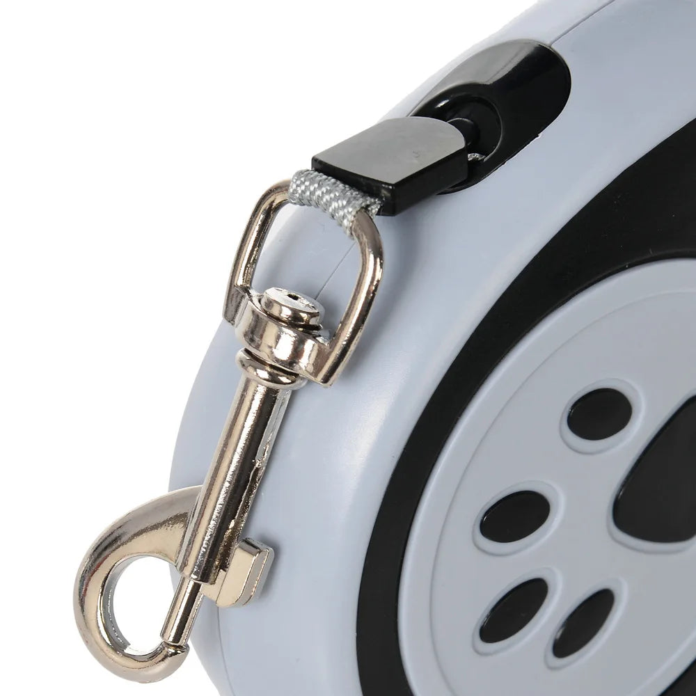 🇫🇷 Français : Laisse rétractable automatique pour chien – Motifs pattes et os  🇬🇧 English : Automatic Retractable Dog Leash – Bone & Paw Print Design