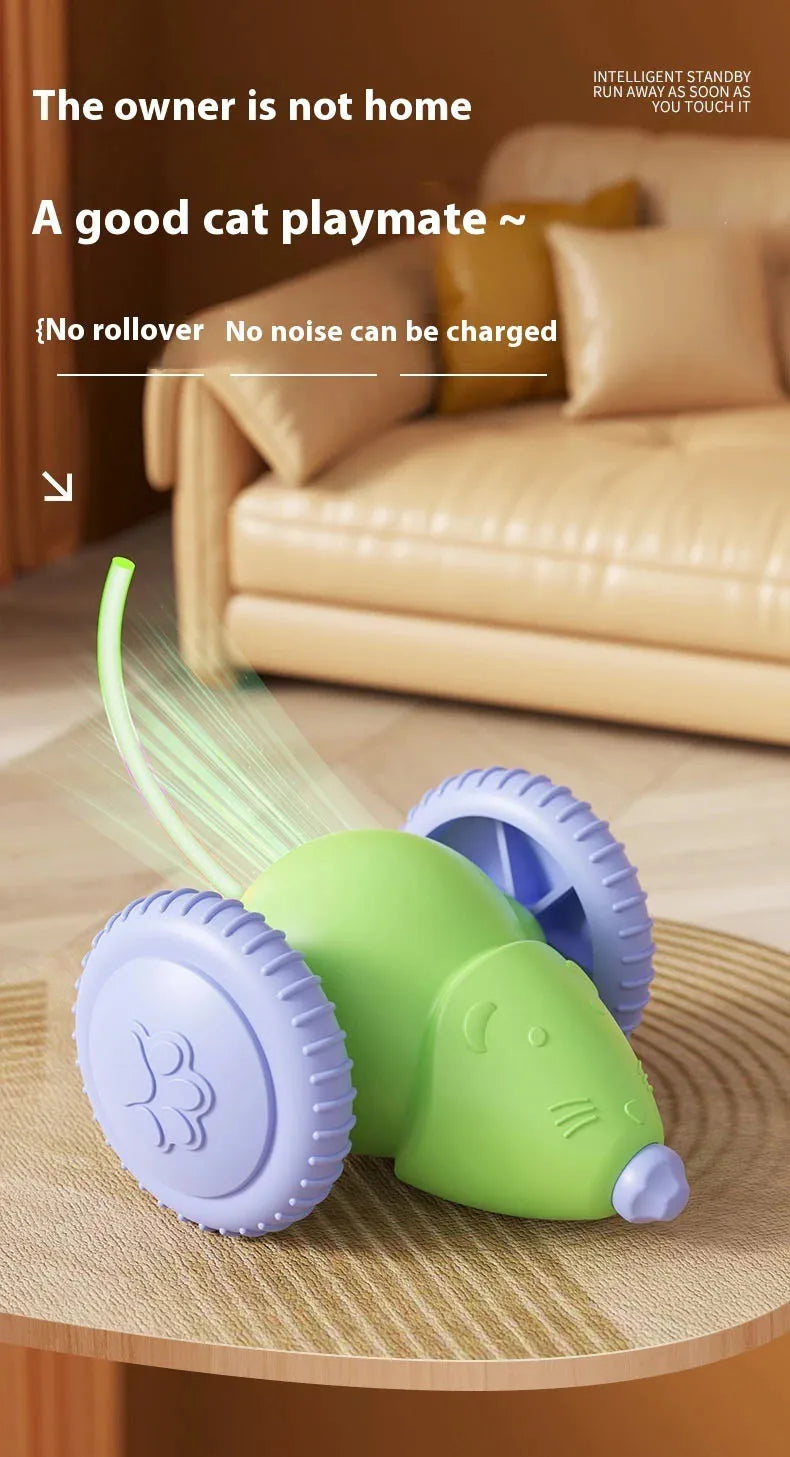 🇫🇷 Français : Jouet interactif pour chat – Souris électrique intelligente, silencieuse et anti-stress  🇬🇧 Anglais : Interactive Toy for Cats – Smart Silent Electric Mouse, Stress-Relief Play