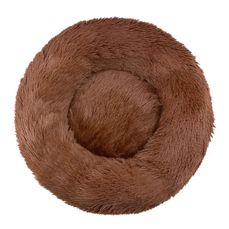 🇫🇷 Lit rond pour chiens & chats (40-90 cm) – Panier ultra doux en peluche longue, couchage chaud pour petits, moyens & grands animaux | 🇬🇧 Round Pet Bed (40-90cm) – Super Soft Long Plush Dog & Cat Bed, Warm Winter Sleeping Nest