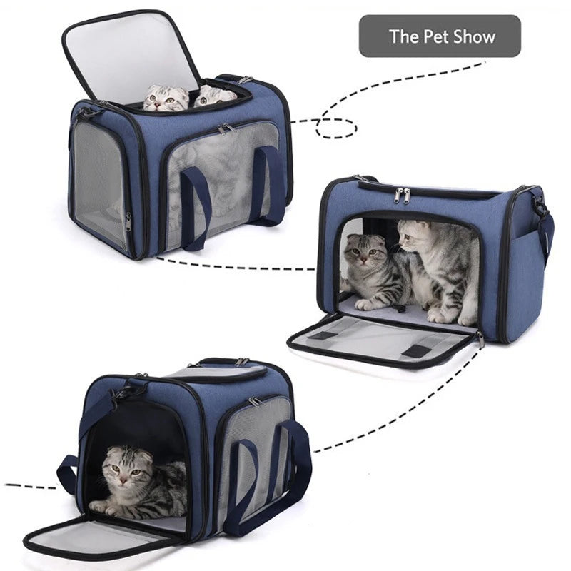 🇫🇷 Sac de transport souple pliable pour chats et petits chiens – Confortable, résistant, idéal pour les déplacements 🇬🇧 Foldable Soft Pet Carrier for Cats & Small Dogs – Comfortable & Durable for Travel