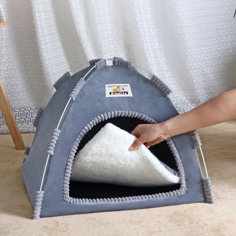 🇫🇷 Maison pliable pour chat – Tente portable toutes saisons avec tapis rafraîchissant, respirante et adaptée intérieur/extérieur 🇬🇧 Foldable Cat House – All-Season Pet Tent with Cooling Mat, Portable, Breathable, for Indoor & Outdoor Use