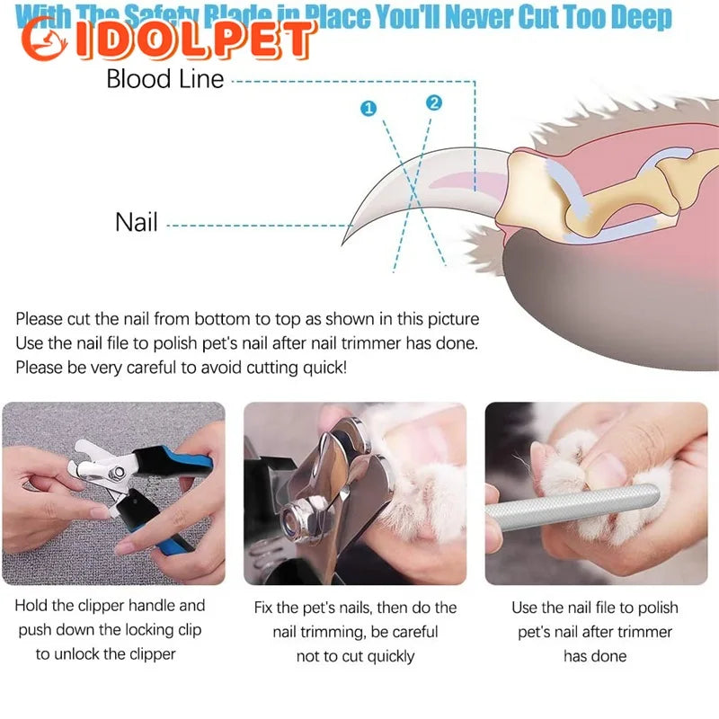 🇫🇷 Coupe-griffes pro avec butée de sécurité – Acier inoxydable – Pour chats et chiens, soin des griffes et toilettage. 🇬🇧 Pro nail clipper with safety guard – Stainless steel – For cats & dogs, claw care and grooming.