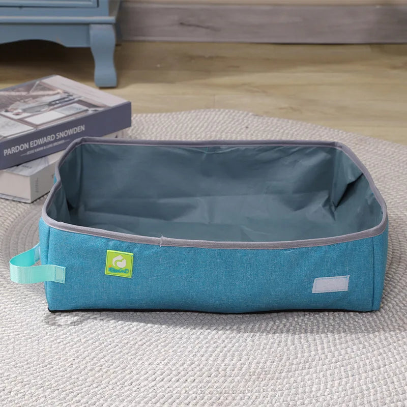 🇫🇷 Bac à Litière Semi-Fermé pour Chat – Pliable, Portable, Étanche en Tissu Oxford | 🇬🇧 Semi Enclosed Cat Litter Box – Foldable, Portable, Waterproof Oxford Cloth Cat Toilet