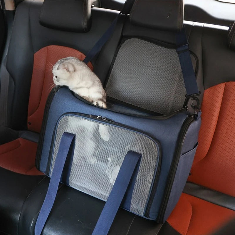 🇫🇷 Sac de transport souple pliable pour chats et petits chiens – Confortable, résistant, idéal pour les déplacements 🇬🇧 Foldable Soft Pet Carrier for Cats & Small Dogs – Comfortable & Durable for Travel