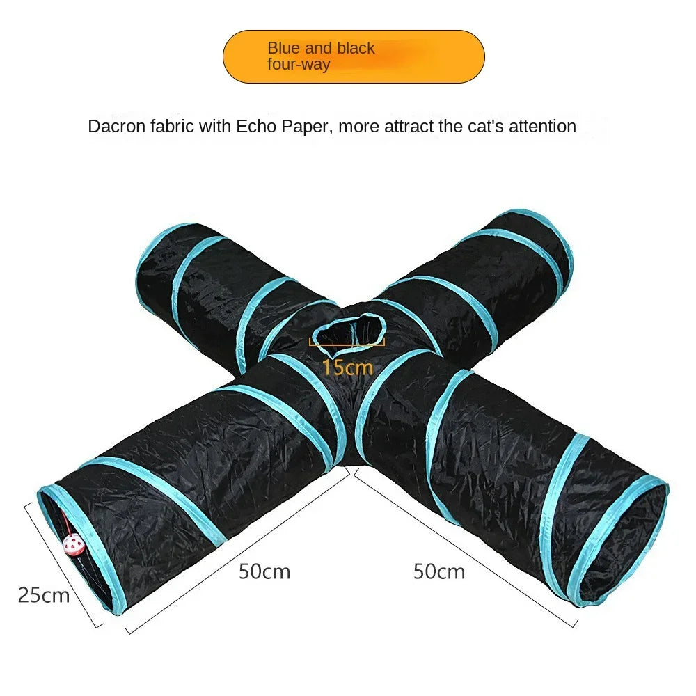 🇫🇷 Tunnel pliable pour chat – jouet interactif d’intérieur, tunnel de jeu respirant avec bruit de papier pour stimuler et amuser votre chat. 🇬🇧 Foldable cat play tunnel – indoor breathable toy with crinkle paper sound for endless fun.