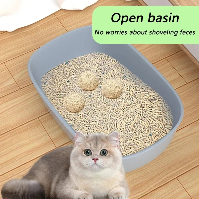 🇫🇷 Litière Tout-en-Un pour Chat avec Rangement pour Pelle – Design Incassable Anti-Rayures, Parois Hautes Anti-Débordement | 🇬🇧 All-in-One Cat Litter Box with Built-in Scoop Storage – Scratch-Resistant, High Walls